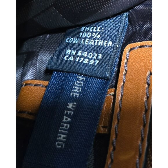 Vintage Tan Leather Crossbody Bag With Gold Accents & Turn-Lock Closure - Picture 4 of 12